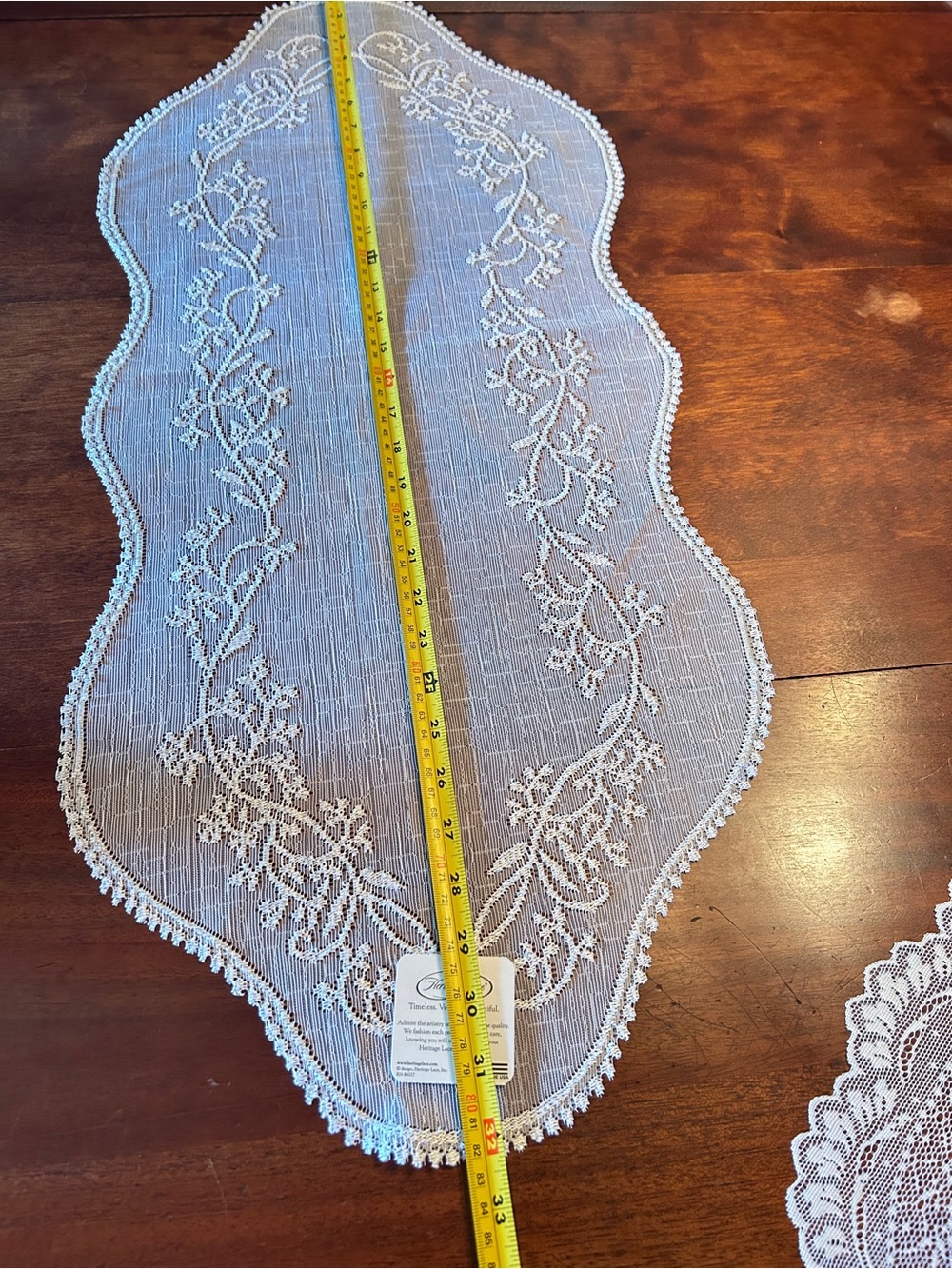 Heritage Lace Sheer Divine White Embroidery Table Runner NWT - Picture 8 of 11